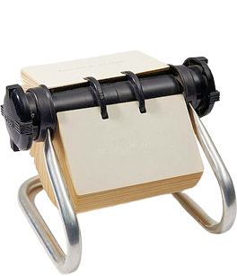 Rolodex card flipped